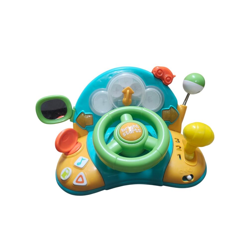 Bright Starts Lights & Colors Driver Steering Wheel Dash Activity Toy w/ Mirror